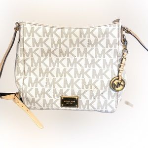White and Tan Michael Kors Bag